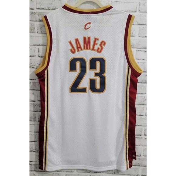 Adidas NBA LeBron James #23 Cleveland Cavaliers Jersey Men’s XXL White Wine Gold - Picture 2 of 7